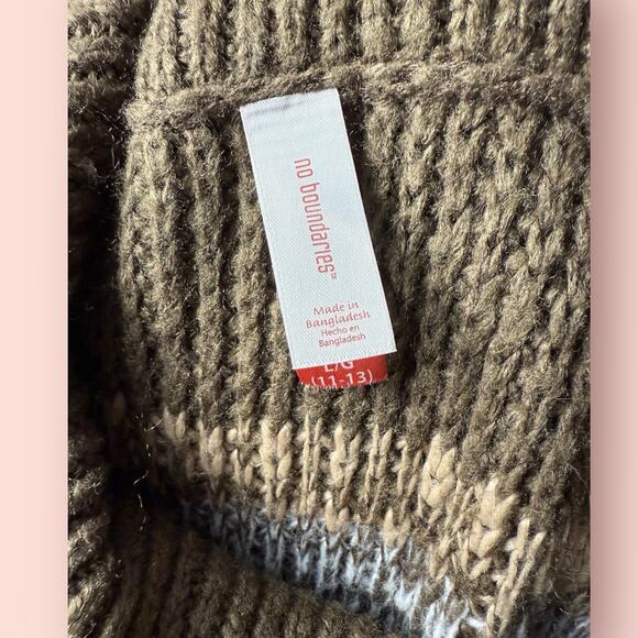 Vtg Y2k Stripe Turtleneck Sweater Dress Large Chunky Knit Mini Fairy Whimsygoth - Picture 4 of 5